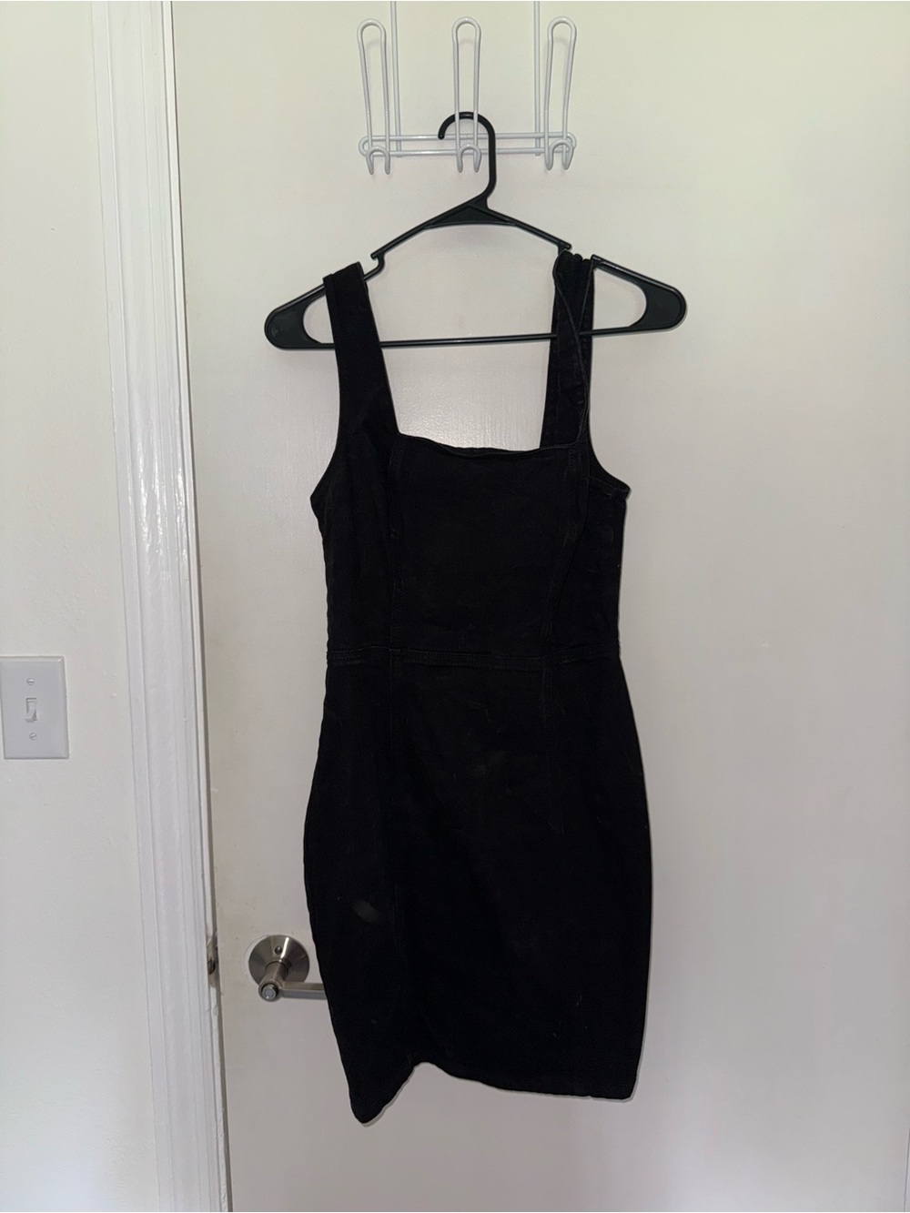 BDG Black Jean Square-Neck Mini Dress with Wide Straps